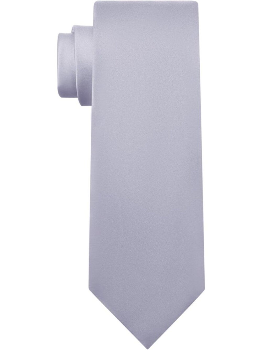 Men's Silver Grey Solid Microfiber Plain Formal Silk Necktie For Business Dress
